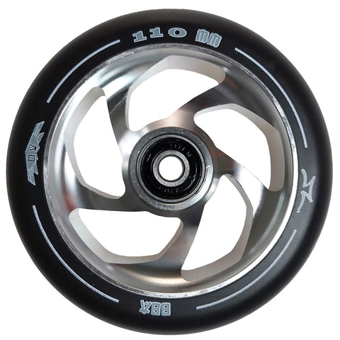 AO Delta 5 Hole 110mm Wheel incl Bearings - Silver