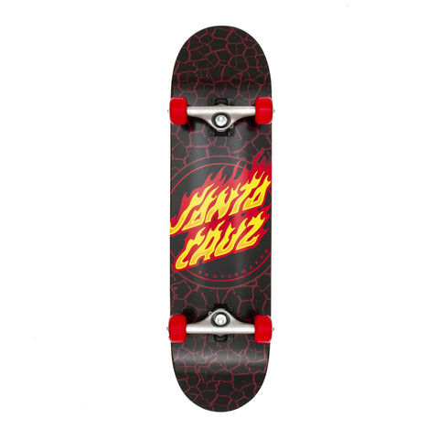 Santa Cruz Flame Dot Complete Skateboard - Black/Red
