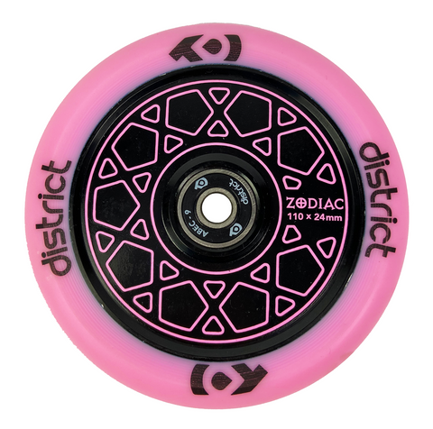 District Zodiac  Stunt Scooter Wheel 110mm - Pink / Black
