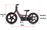 Revvi 16 Inch Electric Balance Bike - Black - 2024 Model