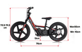 Revvi 16 Inch 250W Electric Balance Bike - Black - 2024 Model