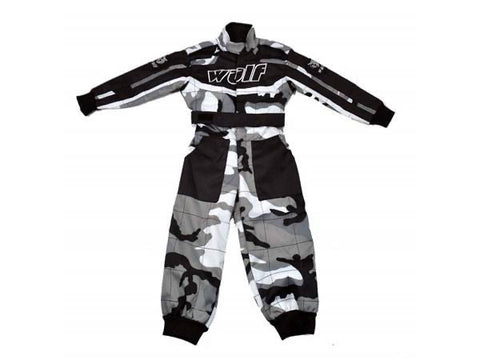 Wulfsport Kids / Childrens Motocross Race Suit -  BLACK CAMO