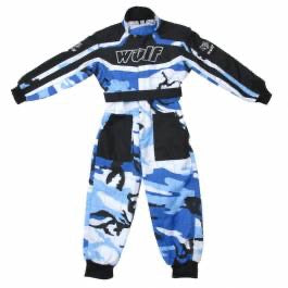 Wulfsport Kids / Childrens Motocross Race Suit -  BLUE CAMO