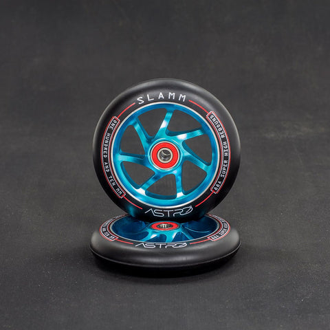 Slamm Astro 110mm Alloy Core Stunt Scooter Wheels - Blue - Sold As A Pair
