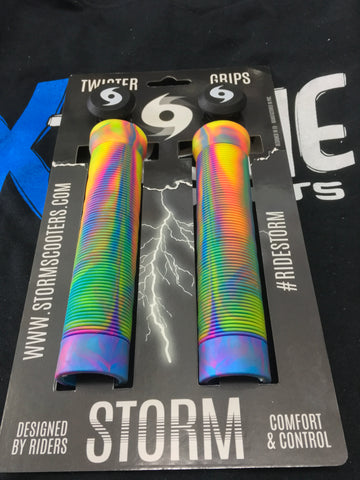 Storm Twister Scooter Grips - Rainbow