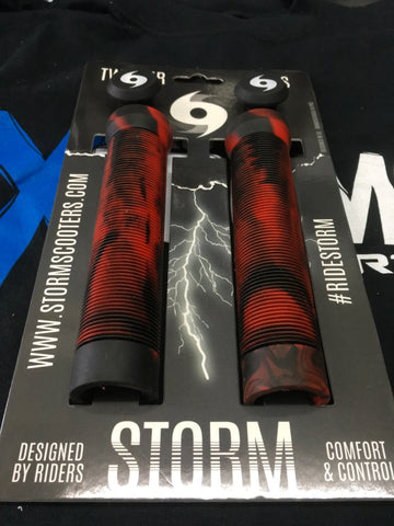 Storm Twister Scooter Grips - Red / Black