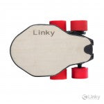 Linky folding electric longboard bamboo deck with red wheels