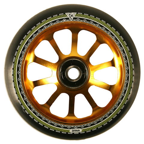 AO Mandala 10 Hole 100mm Scooter Wheel - Gold