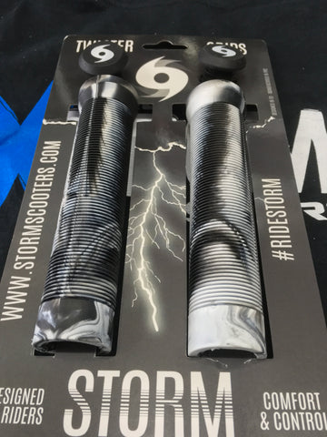 Storm Twister Scooter Grips - Black / White