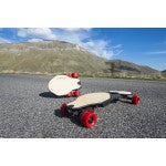 Linky folding electric longboard bamboo deck with red wheels