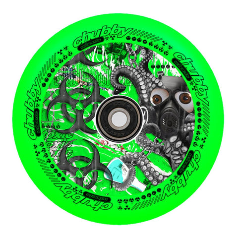 Chubby Scooter Wheels 110mm - Neon Green - SOLD AS A PAIR