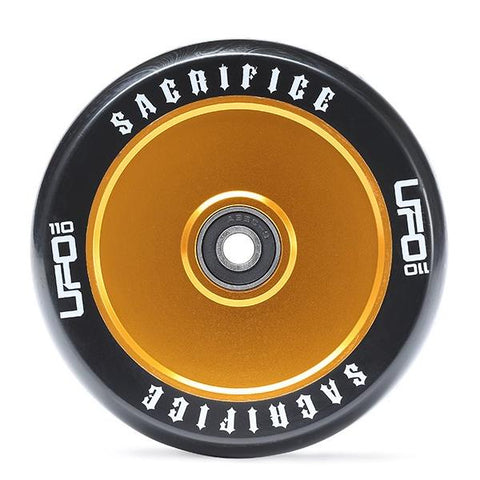 Sacrifice UFO Scooter Wheels – Black on Gold 110mm