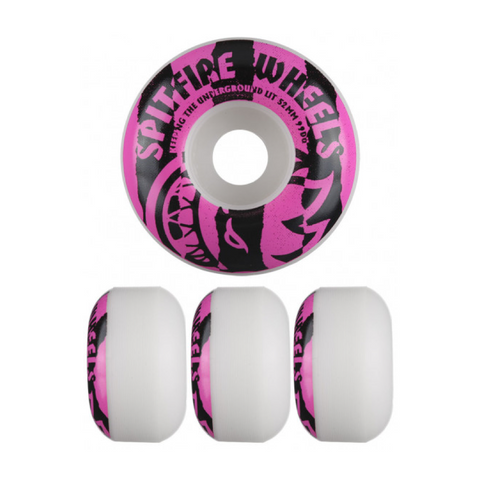 Spitfire Live To Burn Shredded Pink 99DU - 52mm Skateboard Wheels