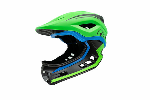 Revvi Super Lightweight Kids Full Face Helmet (48-53cm) Green