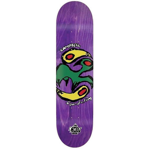 Foundation Skateboards Aidan Yin Yang Bird Skateboard Deck - Purple