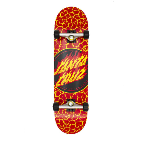 Santa Cruz Flame Dot Complete Skateboard - Black/Red/Yellow