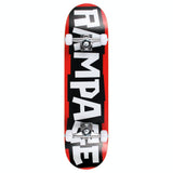 Rampage Block Logo Complete Skateboard - Red/White/Black