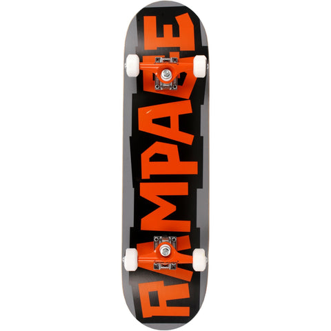 Rampage Block Logo Complete Skateboard - Black/Orange
