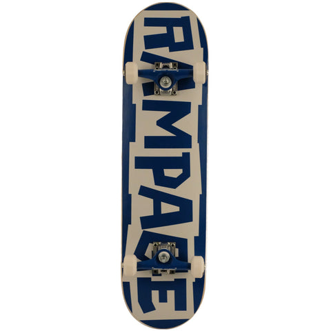 Rampage Block Logo Complete Skateboard - Blue/White