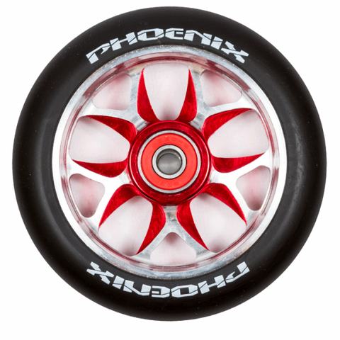 Phoenix F8 Alloy Core Wheels 110mm - Red/Black