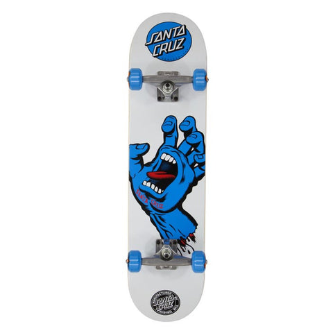 Santa Cruz Screaming Hand Complete Skateboard - White/Blue
